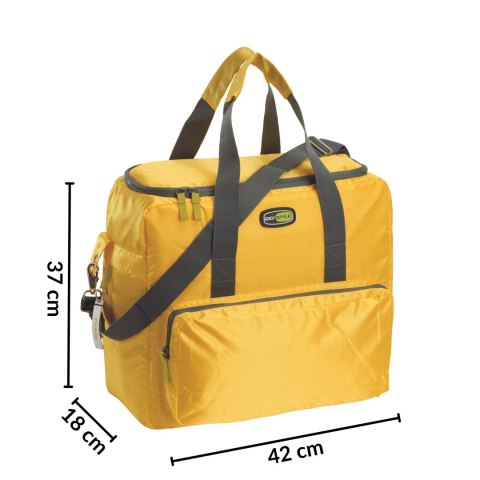 Torba termiczna Kamai Gio Style na ramię, żółta, z kieszeniami i rączką do noszenia, pojemność 33L Giostyle