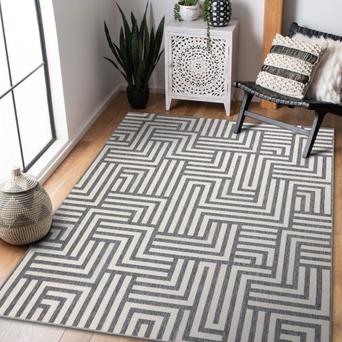 Dywan WINK MAZE kolor kremowy 140x200 Hakano - RUG/LU/WINK/MAZE/CREAM+GREY/140x200