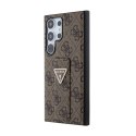 Guess Grip Stand 4G Triangle Strass Logo - Etui Samsung Galaxy S24 Ultra (brązowy)