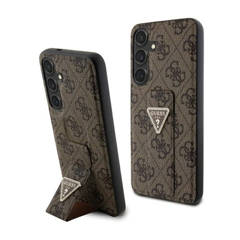 Guess Grip Stand 4G Triangle Strass Logo - Etui Samsung Galaxy S24 (brązowy)