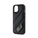 Karl Lagerfeld Diagonal Quilted Script - Etui iPhone 13 (czarny)