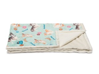 Kocyk polarowy Hevea Psie Historie Psitulak ART 200x150 (Corgi turkus)