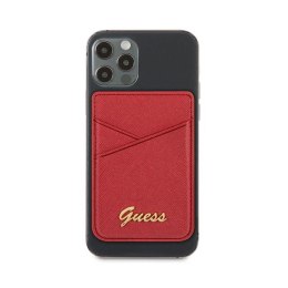 Guess Wallet Card Slot MagSafe Saffiano - Portfel magnetyczny (czerwony)