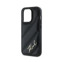 Karl Lagerfeld Diagonal Quilted Script - Etui iPhone 14 Pro Max (czarny)