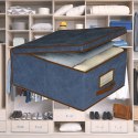 BLUE niebieski organizer do szafy z pokrywą oraz oknem 50x40x25cm Kamai Ordinett