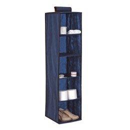 BLUE niebieski wiszący organizer do szafy 5 przegród 30X30X120cm Kamai Ordinett