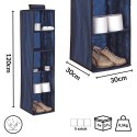 BLUE niebieski wiszący organizer do szafy 5 przegród 30X30X120cm Kamai Ordinett