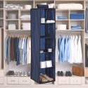 BLUE niebieski wiszący organizer do szafy 5 przegród 30X30X120cm Kamai Ordinett