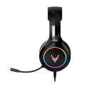 VARR GAMING RGB HEADPHONES 50MM SŁUCHAWKI NAUSZNE MIC 3,5MM USB BLACK [45206]