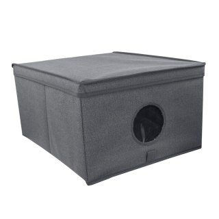 GREY szary organizer do szafy z pokrywą oraz oknem 50x40x25cm Kamai Ordinett