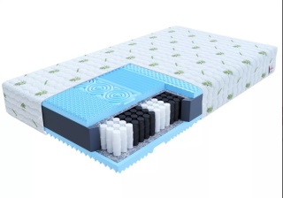 Materac kieszeniowy samomasujący pianka HR COSTA ALOE VERA 200x200x21