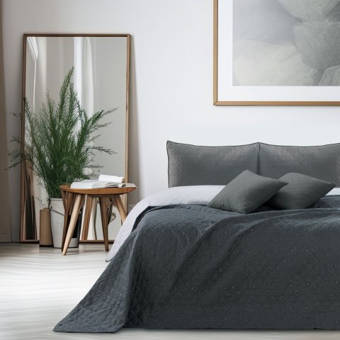 Narzuta ALHAMBRA kolor szary drukowany materiał mikrofibra 220x240 DecoKing - CHON/ALHAMBRA/WH+GREY/220x240