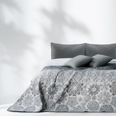 Narzuta ALHAMBRA kolor szary drukowany materiał mikrofibra 260x280 DecoKing - CHON/ALHAMBRA/WH+GREY/260x280