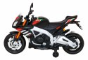 Aprilia Tuono V4 Motor na akumulator dla dzieci Czarny + Panel MP3 + Kółka pomocnicze + Wolny Start