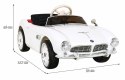 Autko BMW 507 Retro elektryczne dla dzieci Biały + Audio LED + Pilot + Ekoskóra + EVA + Wolny Start