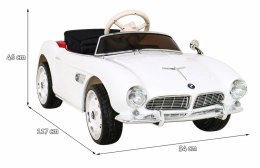 Autko BMW 507 Retro elektryczne dla dzieci Biały + Audio LED + Pilot + Ekoskóra + EVA + Wolny Start