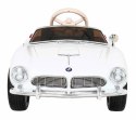 Autko BMW 507 Retro elektryczne dla dzieci Biały + Audio LED + Pilot + Ekoskóra + EVA + Wolny Start