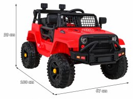 Autko Jeep Dark Night na akumulator dla dzieci Czerwony + Wolny Start + EVA + Audio LED