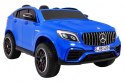 Auto Mercedes GLC 63S dla dzieci Niebieski + Napęd 4x4 + MP4 + LED + Ekoskóra + Wolny Start + EVA