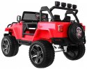 Auto terenowe typu jeep Monster 4x4 dla dzieci Czerwony + Pilot + Regulacja siedzenia + MP3 LED + Bagażnik + Plecak