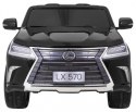 Lexus LX570 Lakierowane Autko dla 2 dzieci Czarny + Pilot + Koła EVA + Radio MP3 LED