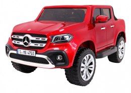 Mercedes Benz X-Class dla dzieci Lakier Czerwony + Pilot + Napęd 4x4 + MP4 + Bagażnik + EVA