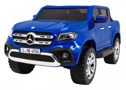 Mercedes Benz X-Class dla dzieci Lakier Niebieski + Pilot + Napęd 4x4 + MP4 + Bagażnik + EVA