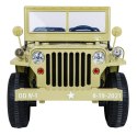 Autko Wojskowe Retro dla 3 dzieci Matcha + Napęd 4x4 + Schowki + EVA + Wolny Start + MP3 LED