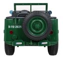 Autko Wojskowe Retro dla 3 dzieci Zielony + Napęd 4x4 + Schowki + EVA + Wolny Start + MP3 LED