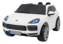 Porsche Cayenne S na akumulator dla dzieci Lakier Biały + Pilot + Wolny START + EVA + Audio LED