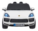 Porsche Cayenne S na akumulator dla dzieci Lakier Biały + Pilot + Wolny START + EVA + Audio LED