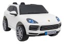 Porsche Cayenne S na akumulator dla dzieci Lakier Biały + Pilot + Wolny START + EVA + Audio LED