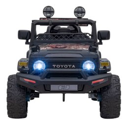 Toyota FJ Cruiser dla dzieci Czarny Liście + Pilot + Napęd 4x4 + Audio LED + EVA + Wolny Start