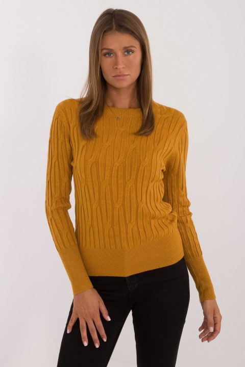 Sweter Damski Model AT-SW-2338-2.00 Dark Yellow - AT AT