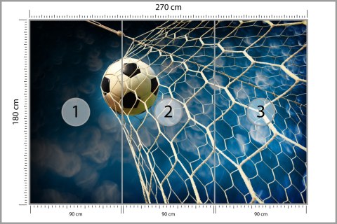 Fototapeta 3D Sport, Piłka Nożna Flizelina Zmywalna 270x180 FT-1772-VEML270-180