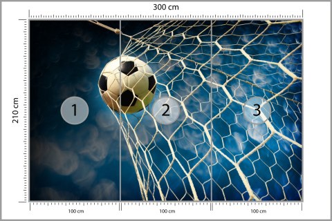 Fototapeta 3D Sport, Piłka Nożna Flizelina Zmywalna 300x210 FT-1772-VEML300-210