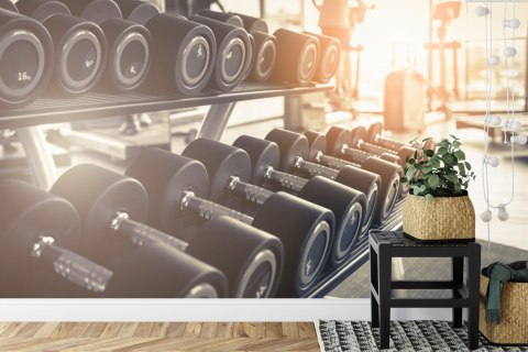 Fototapeta Hantle Na Siłowni 3D Tapeta Samoprzylepna 180x120 FT-3956-SK180-120