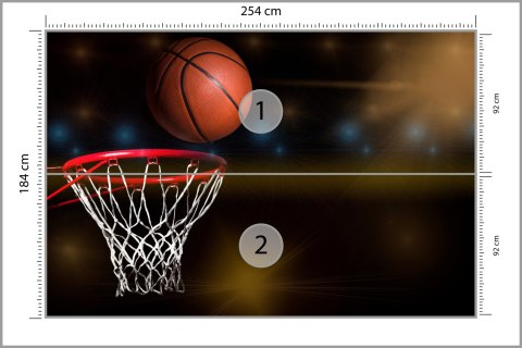 Fototapeta Piłka W Koszu Vinyl Strukturalny 254x184 FT-3124-VS4