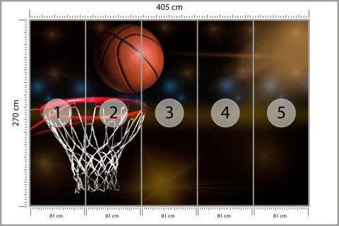 Fototapeta Piłka W Koszu Vinyl Strukturalny 405x270 FT-3124-VS405-270