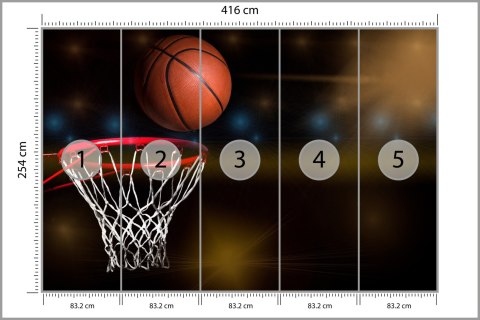 Fototapeta Piłka W Koszu Vinyl Strukturalny 416x254 FT-3124-VSXXXL