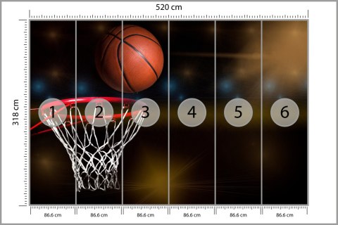 Fototapeta Piłka W Koszu Vinyl Strukturalny 520x318 FT-3124-VSXXXXXL