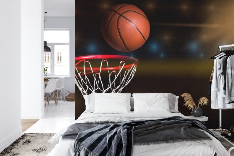 Fototapeta Piłka W Koszu Vinyl Gładki 312x219 FT-3124-VGXXL