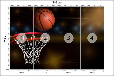 Fototapeta Piłka W Koszu Vinyl Gładki 368x254 FT-3124-VG8