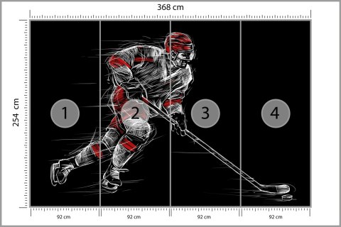 Fototapeta Rysowany Hokeista Vinyl Strukturalny 368x254 FT-3840-VS8
