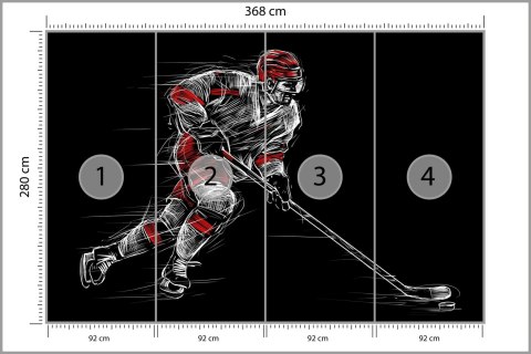 Fototapeta Rysowany Hokeista Vinyl Strukturalny 368x280 FT-3840-VS10