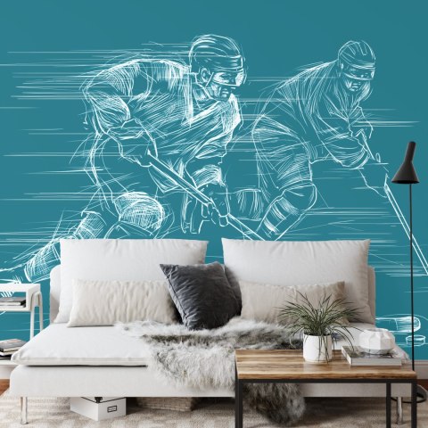 Fototapeta Rysowani Hokeiści Vinyl Strukturalny 520x318 FT-3841-VSXXXXXL