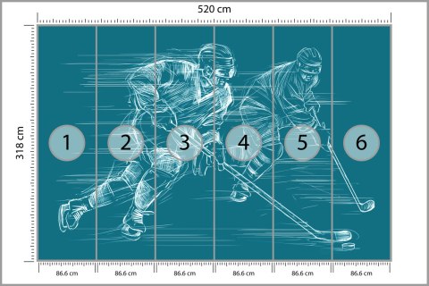 Fototapeta Rysowani Hokeiści Vinyl Strukturalny 520x318 FT-3841-VSXXXXXL