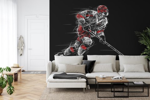 Fototapeta Rysowany Hokeista Flizelina Zmywalna 312x219 FT-3840-VEMLXXL