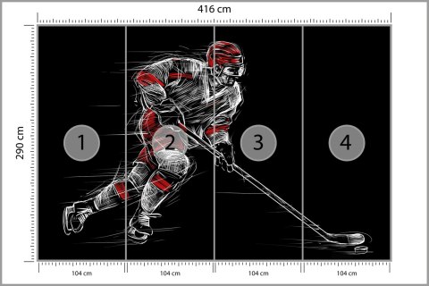 Fototapeta Rysowany Hokeista Flizelina Zmywalna 416x290 FT-3840-VEMLXXXXL