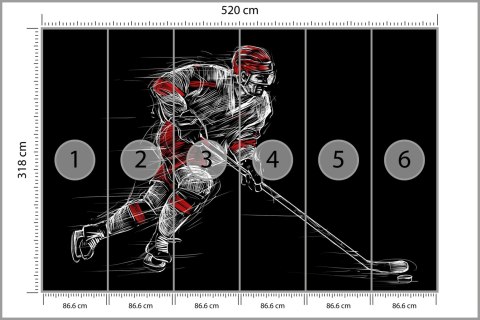 Fototapeta Rysowany Hokeista Vinyl Gładki 520x318 FT-3840-VGXXXXXL